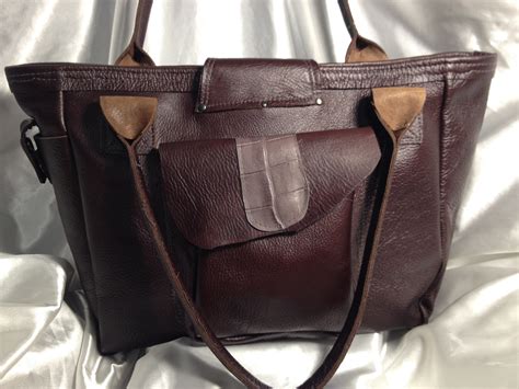 Coffee Leather Tote Bag 